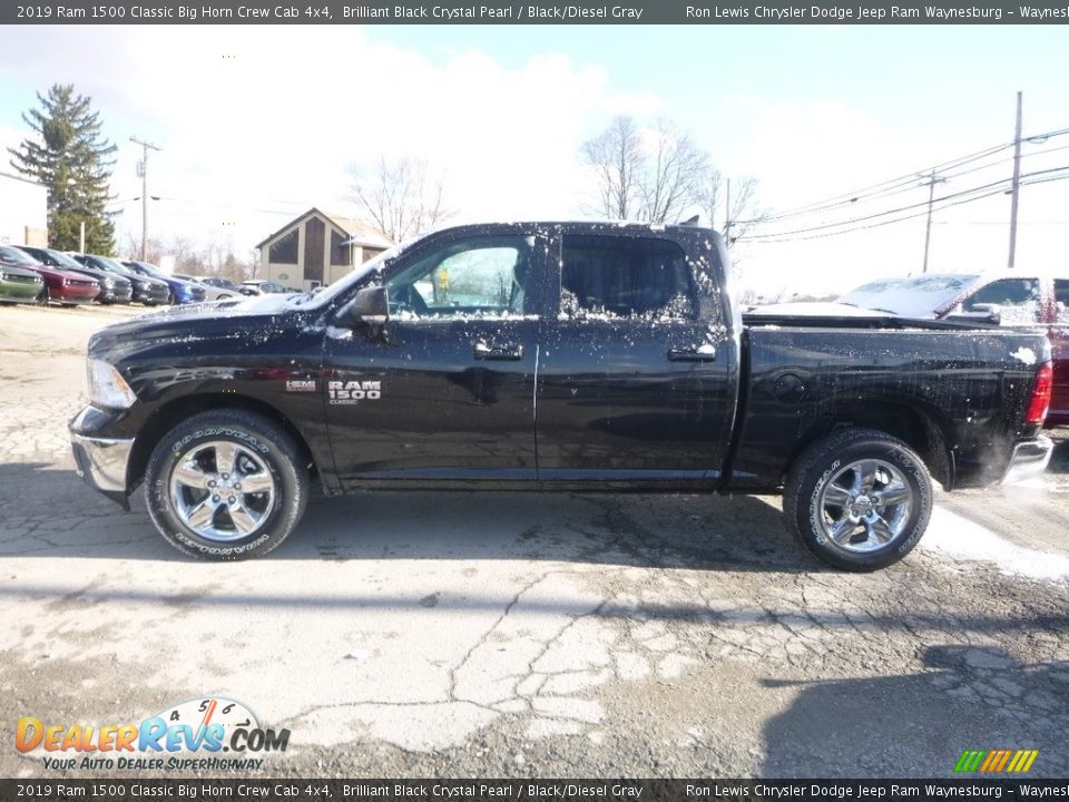 2019 Ram 1500 Classic Big Horn Crew Cab 4x4 Brilliant Black Crystal Pearl / Black/Diesel Gray Photo #2
