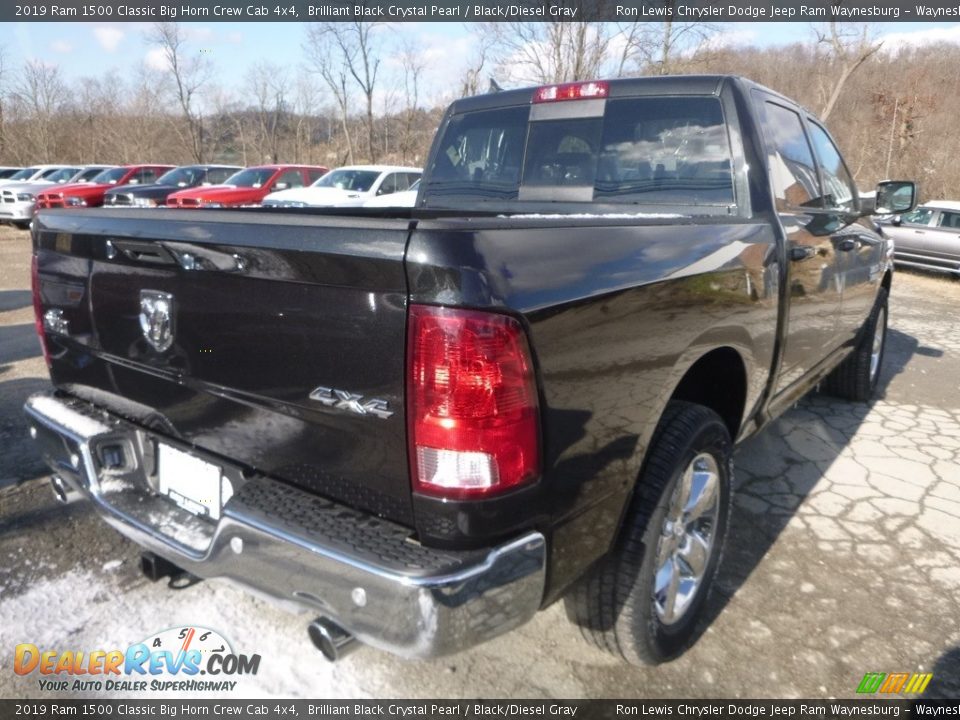 2019 Ram 1500 Classic Big Horn Crew Cab 4x4 Brilliant Black Crystal Pearl / Black/Diesel Gray Photo #5
