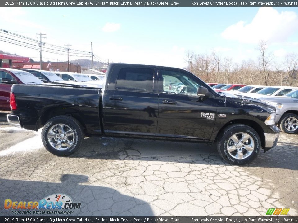 2019 Ram 1500 Classic Big Horn Crew Cab 4x4 Brilliant Black Crystal Pearl / Black/Diesel Gray Photo #6
