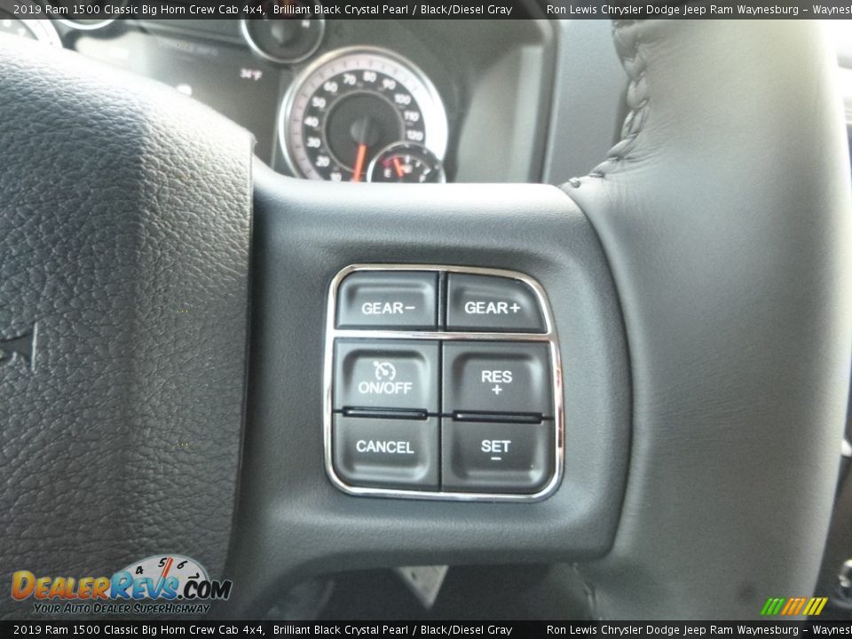 2019 Ram 1500 Classic Big Horn Crew Cab 4x4 Brilliant Black Crystal Pearl / Black/Diesel Gray Photo #18