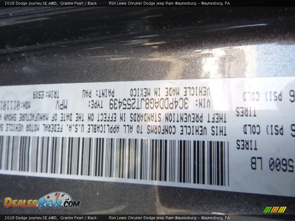2018 Dodge Journey SE AWD Granite Pearl / Black Photo #14