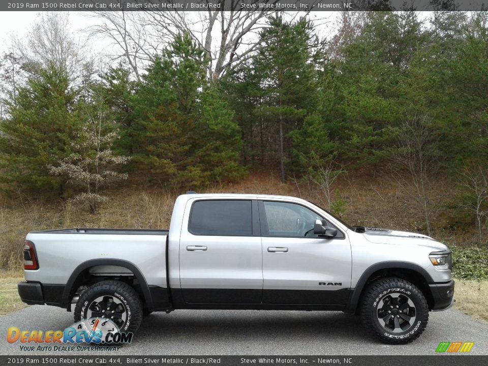 2019 Ram 1500 Rebel Crew Cab 4x4 Billett Silver Metallic / Black/Red Photo #5