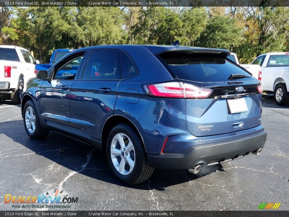 2019 Ford Edge SE Blue Metallic / Dune Photo #3