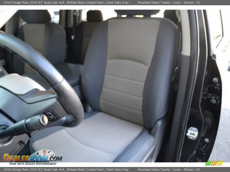 2009 Dodge Ram 1500 SLT Quad Cab 4x4 Brilliant Black Crystal Pearl / Dark Slate Gray Photo #12