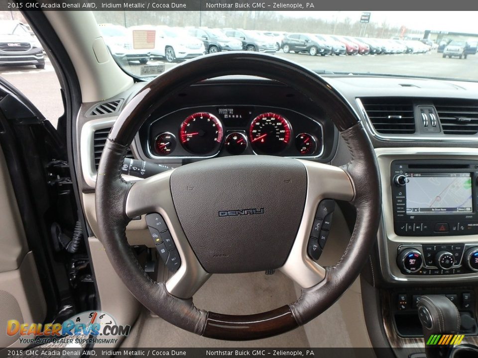 2015 GMC Acadia Denali AWD Iridium Metallic / Cocoa Dune Photo #24