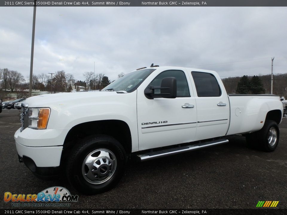 2011 GMC Sierra 3500HD Denali Crew Cab 4x4 Summit White / Ebony Photo #1