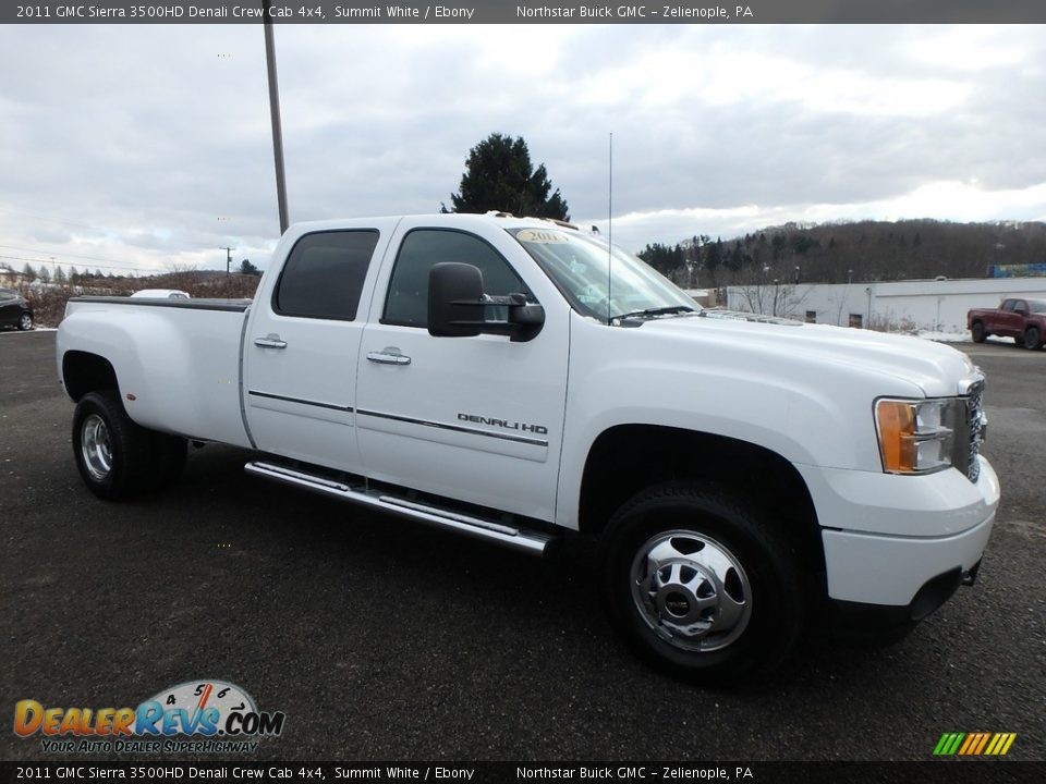 2011 GMC Sierra 3500HD Denali Crew Cab 4x4 Summit White / Ebony Photo #4