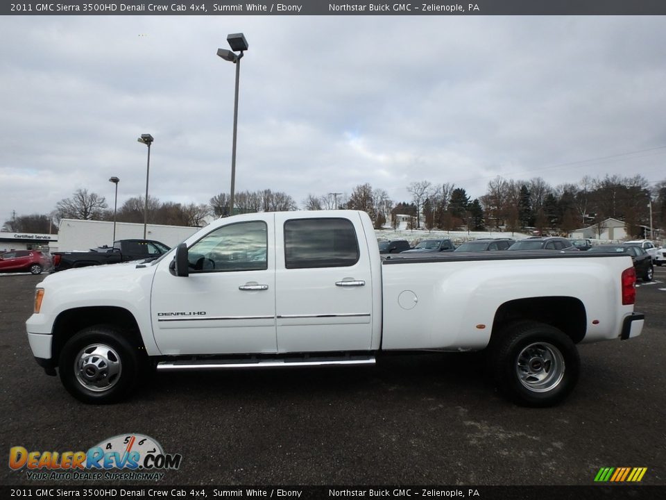 2011 GMC Sierra 3500HD Denali Crew Cab 4x4 Summit White / Ebony Photo #13