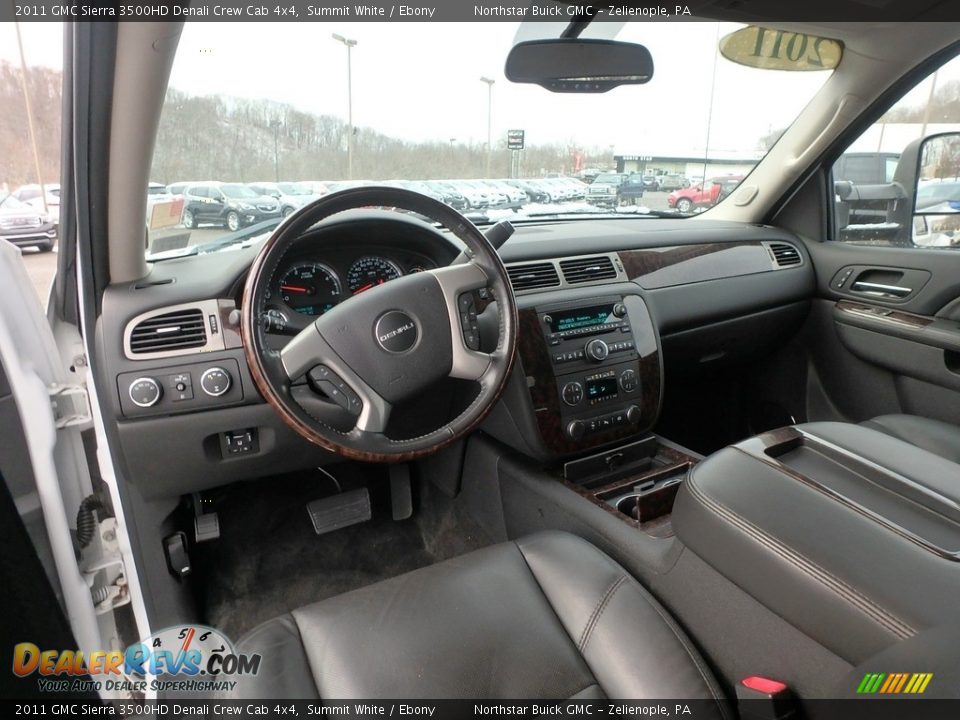 2011 GMC Sierra 3500HD Denali Crew Cab 4x4 Summit White / Ebony Photo #17