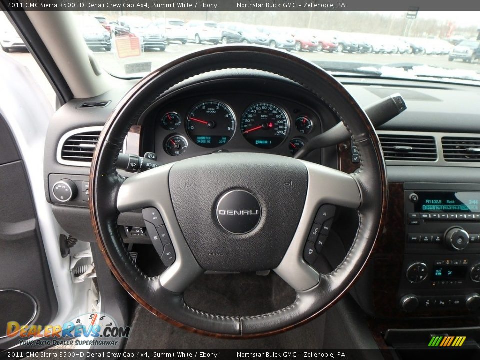 2011 GMC Sierra 3500HD Denali Crew Cab 4x4 Summit White / Ebony Photo #25