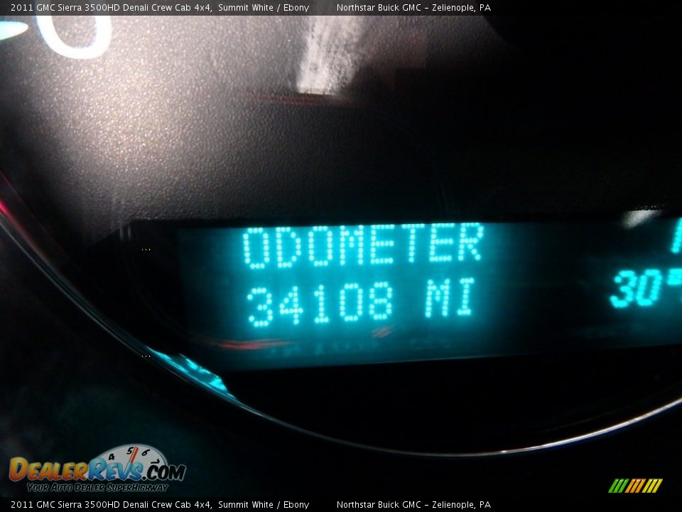 2011 GMC Sierra 3500HD Denali Crew Cab 4x4 Summit White / Ebony Photo #26