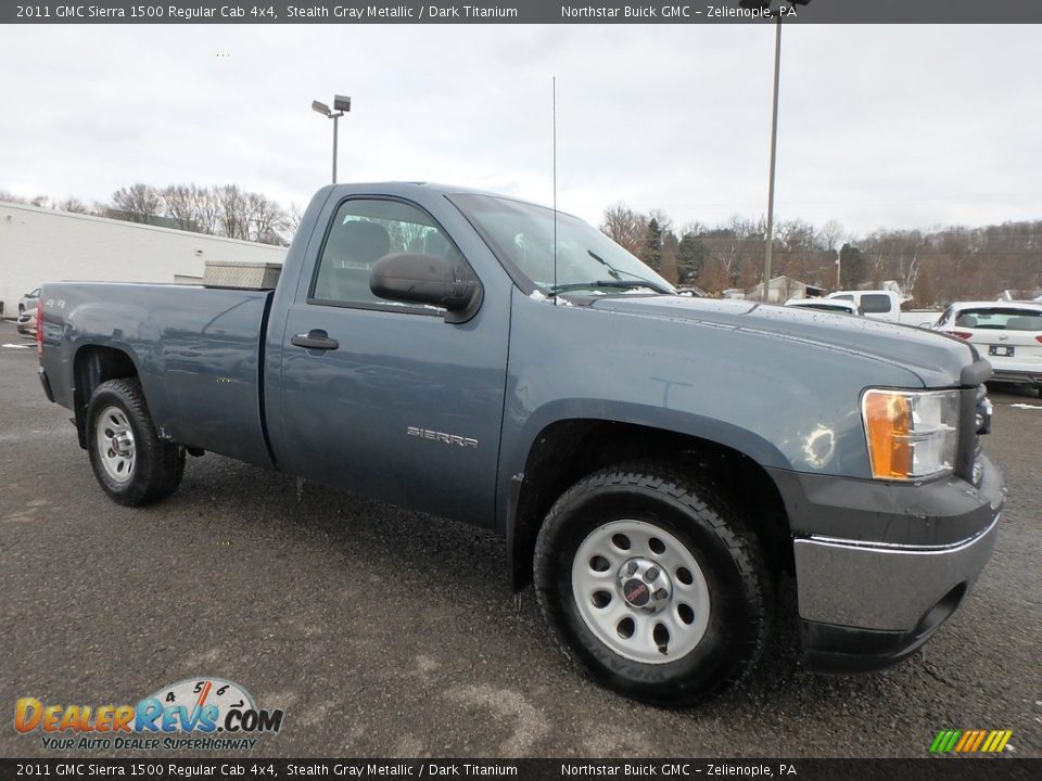 2011 GMC Sierra 1500 Regular Cab 4x4 Stealth Gray Metallic / Dark Titanium Photo #4