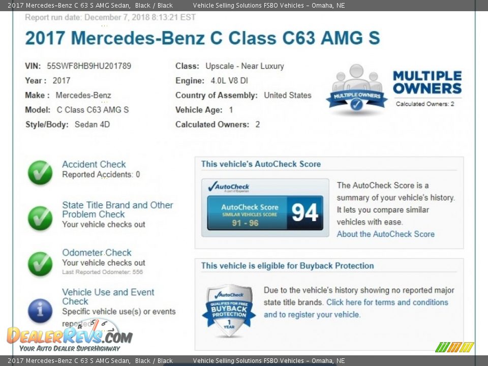 Dealer Info of 2017 Mercedes-Benz C 63 S AMG Sedan Photo #2