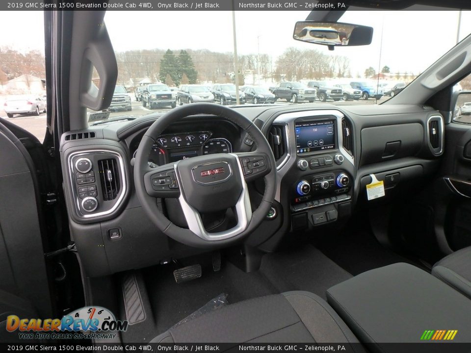 Jet Black Interior - 2019 GMC Sierra 1500 Elevation Double Cab 4WD Photo #12