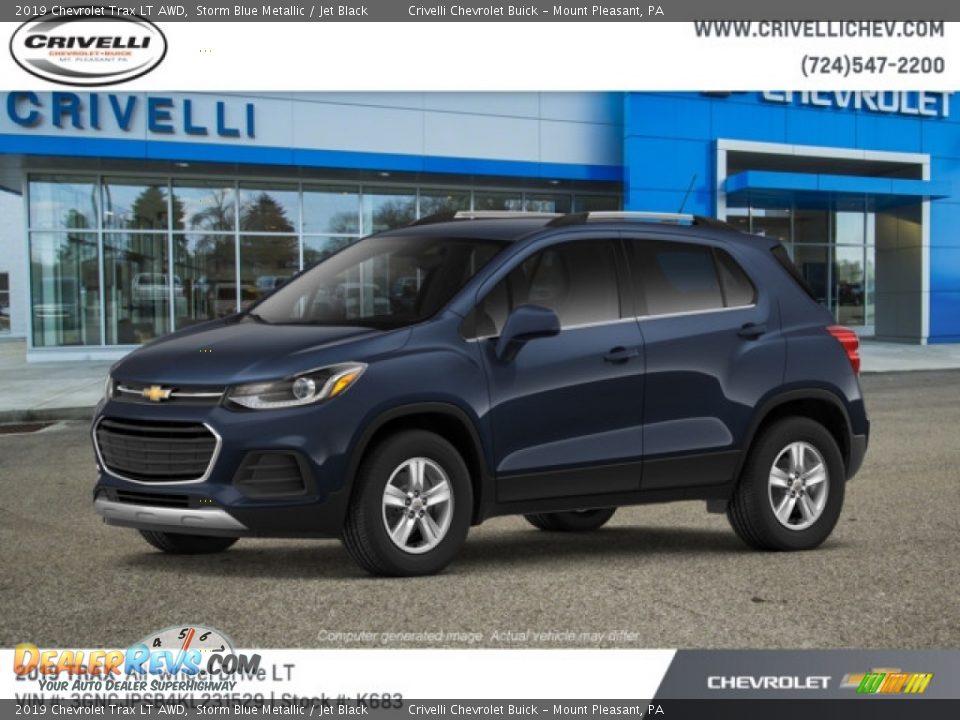 2019 Chevrolet Trax LT AWD Storm Blue Metallic / Jet Black Photo #2