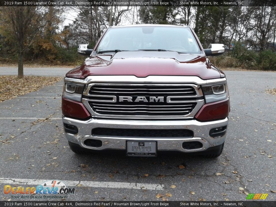 2019 Ram 1500 Laramie Crew Cab 4x4 Delmonico Red Pearl / Mountain Brown/Light Frost Beige Photo #3