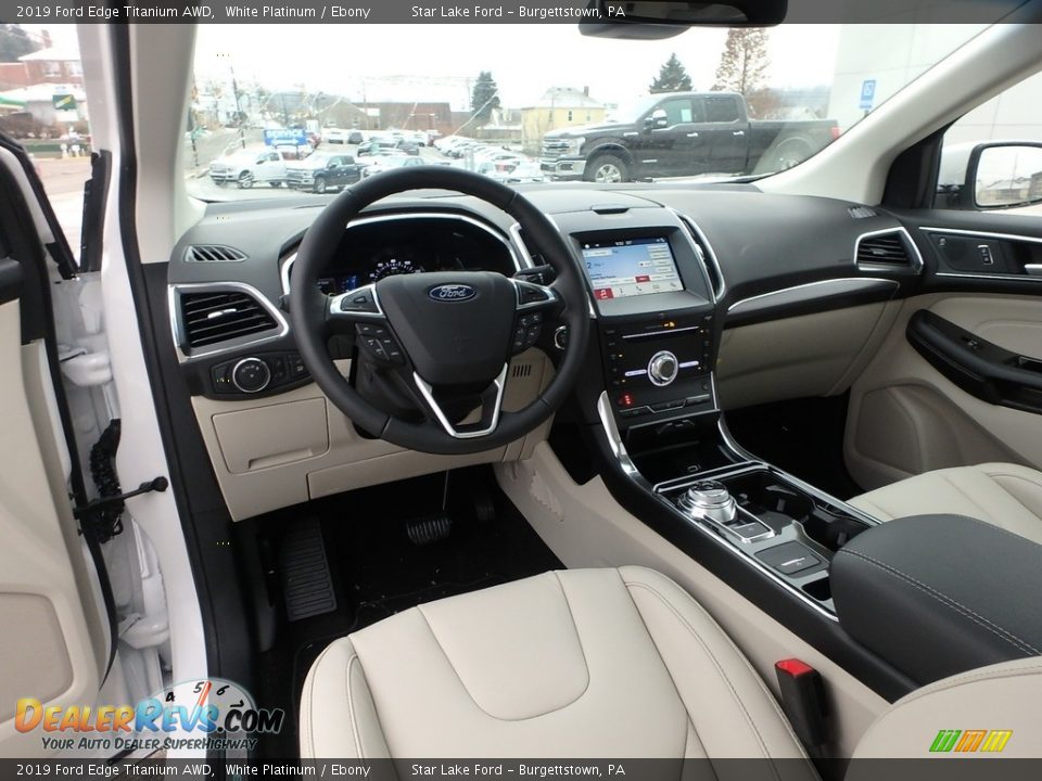 Ebony Interior - 2019 Ford Edge Titanium AWD Photo #12