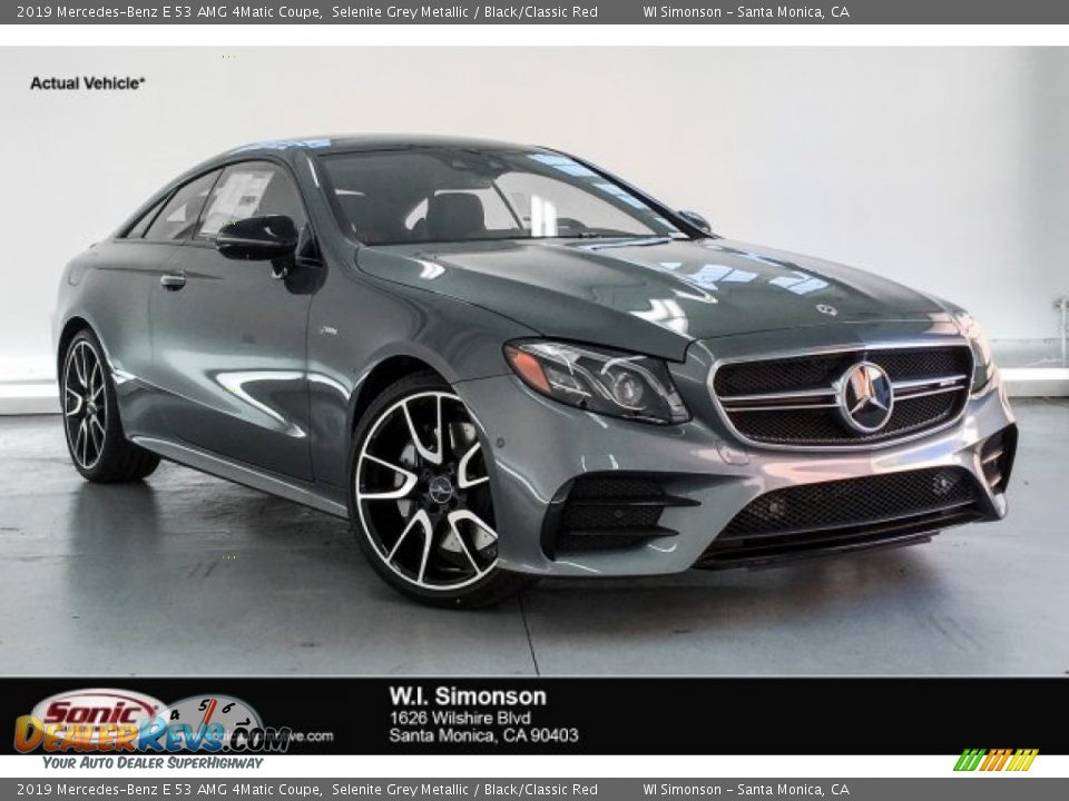 2019 Mercedes-Benz E 53 AMG 4Matic Coupe Selenite Grey Metallic / Black/Classic Red Photo #1