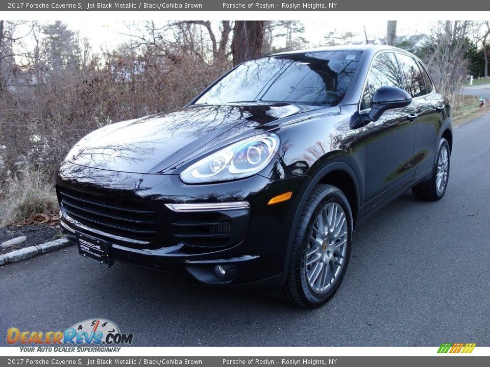 2017 Porsche Cayenne S Jet Black Metallic / Black/Cohiba Brown Photo #1