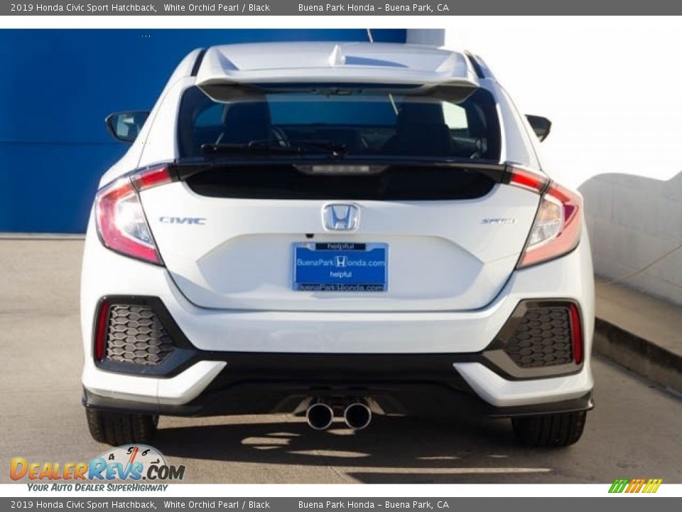 2019 Honda Civic Sport Hatchback White Orchid Pearl / Black Photo #6