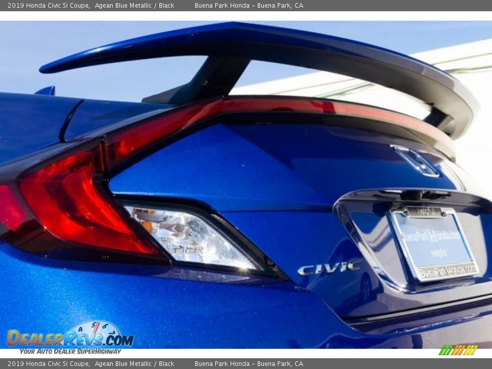 2019 Honda Civic Si Coupe Agean Blue Metallic / Black Photo #9