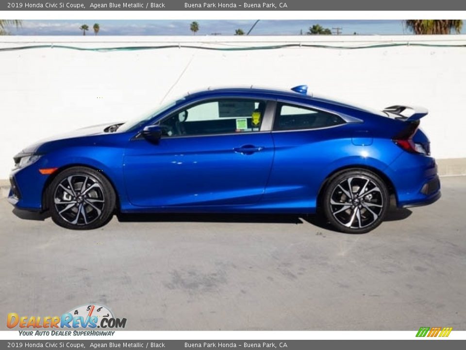 2019 Honda Civic Si Coupe Agean Blue Metallic / Black Photo #10