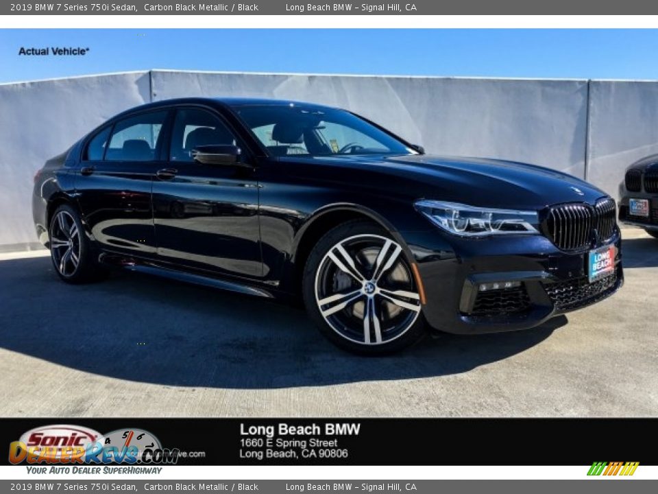 2019 BMW 7 Series 750i Sedan Carbon Black Metallic / Black Photo #1
