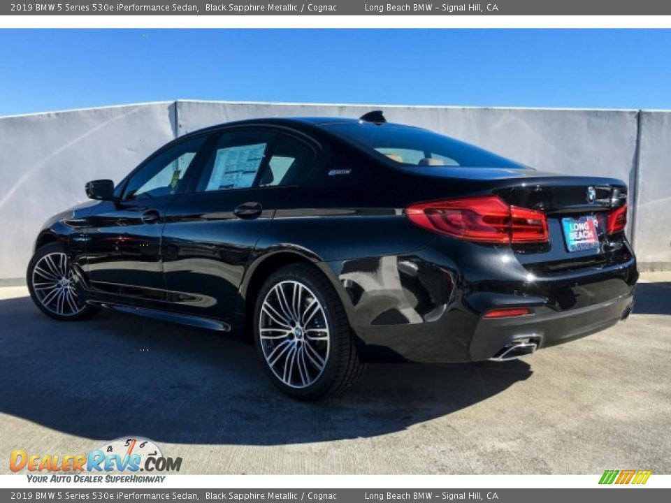 2019 BMW 5 Series 530e iPerformance Sedan Black Sapphire Metallic / Cognac Photo #2