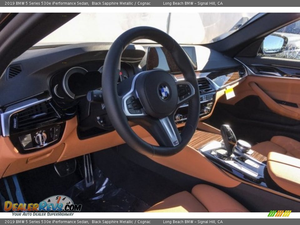 2019 BMW 5 Series 530e iPerformance Sedan Black Sapphire Metallic / Cognac Photo #4