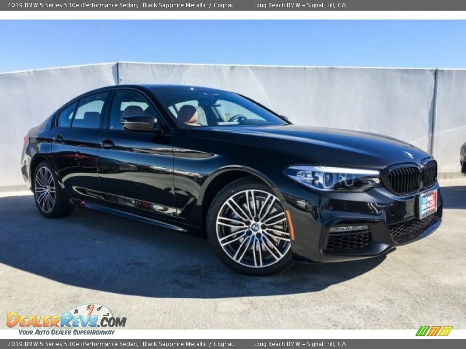 2019 BMW 5 Series 530e iPerformance Sedan Black Sapphire Metallic / Cognac Photo #12