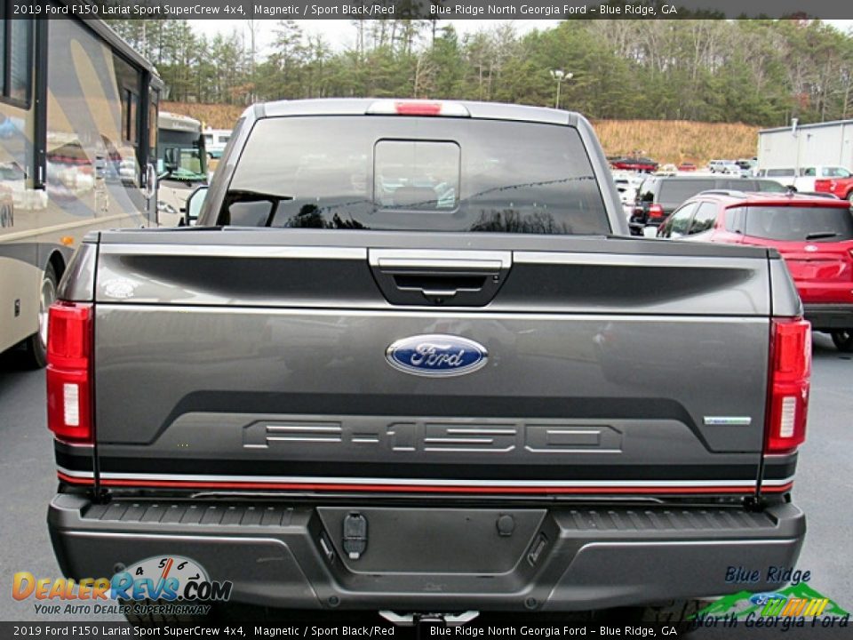 2019 Ford F150 Lariat Sport SuperCrew 4x4 Magnetic / Sport Black/Red Photo #5