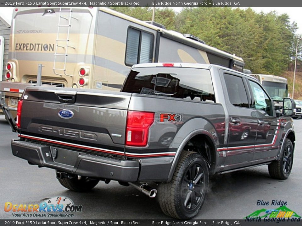 2019 Ford F150 Lariat Sport SuperCrew 4x4 Magnetic / Sport Black/Red Photo #6