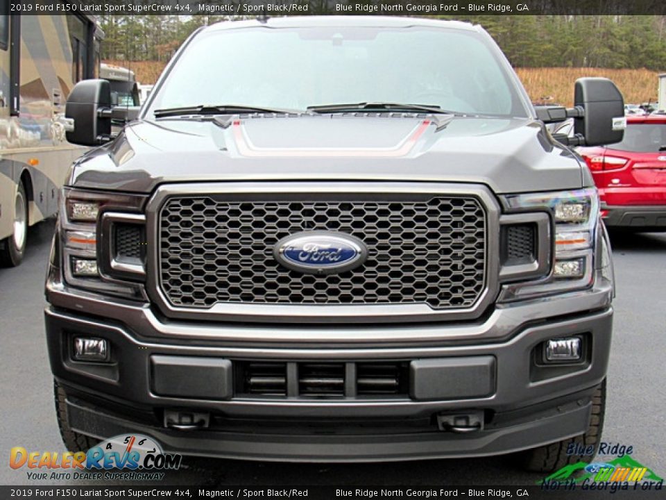 2019 Ford F150 Lariat Sport SuperCrew 4x4 Magnetic / Sport Black/Red Photo #9