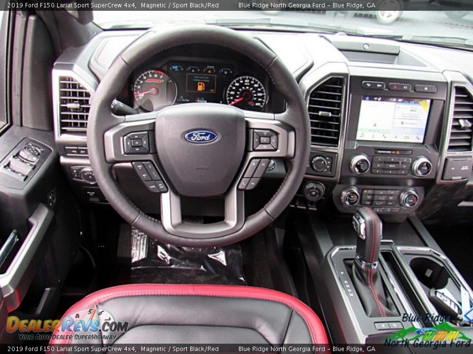 2019 Ford F150 Lariat Sport SuperCrew 4x4 Magnetic / Sport Black/Red Photo #15