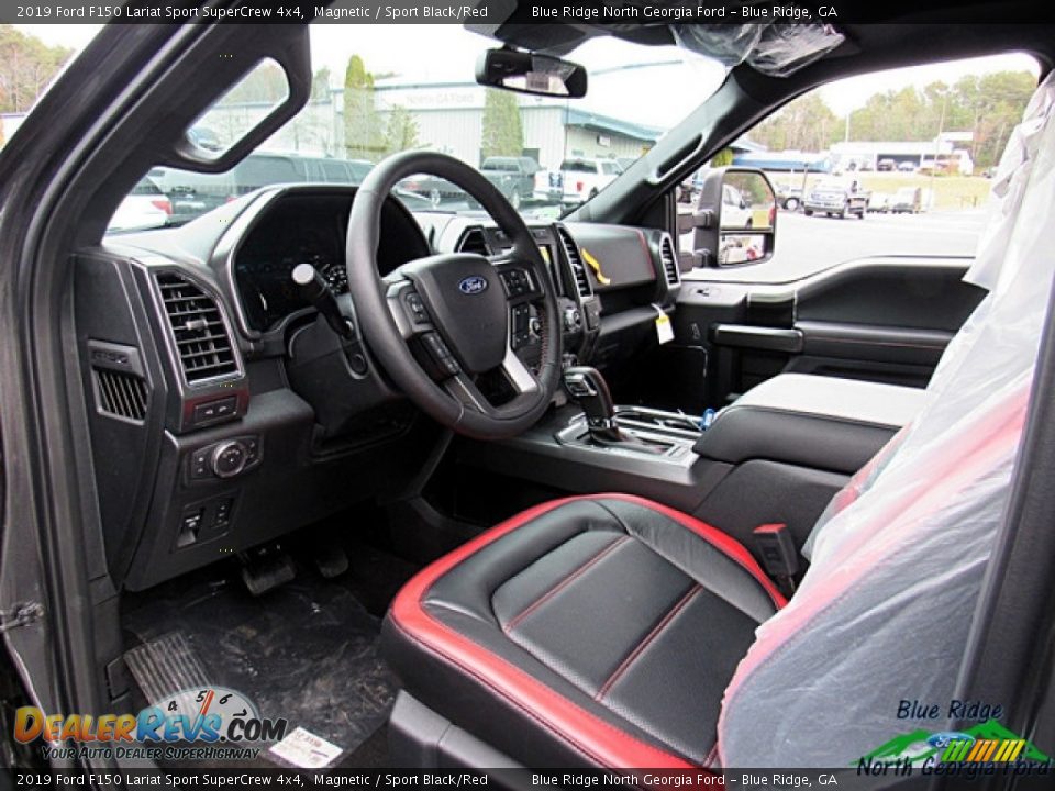 2019 Ford F150 Lariat Sport SuperCrew 4x4 Magnetic / Sport Black/Red Photo #33