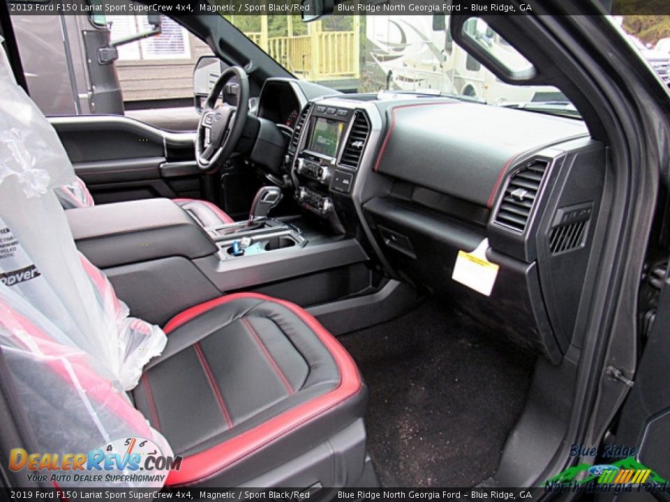 2019 Ford F150 Lariat Sport SuperCrew 4x4 Magnetic / Sport Black/Red Photo #34