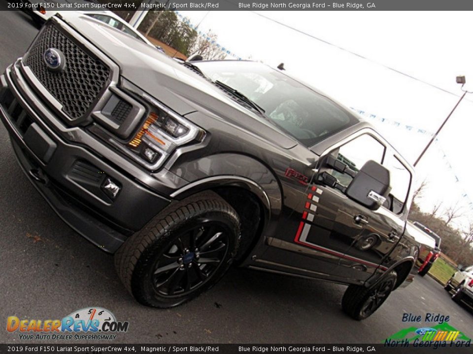 2019 Ford F150 Lariat Sport SuperCrew 4x4 Magnetic / Sport Black/Red Photo #36