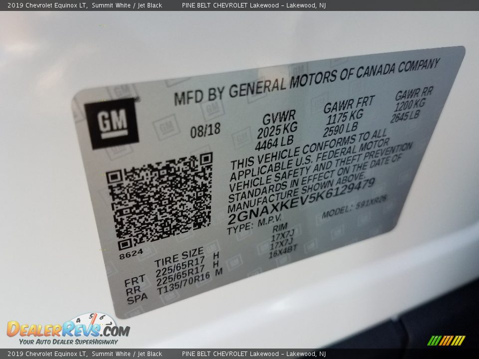 2019 Chevrolet Equinox LT Summit White / Jet Black Photo #9