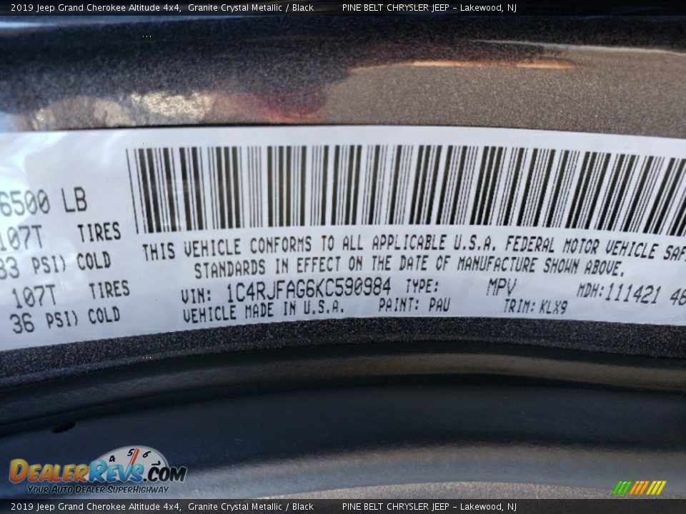 2019 Jeep Grand Cherokee Altitude 4x4 Granite Crystal Metallic / Black Photo #9