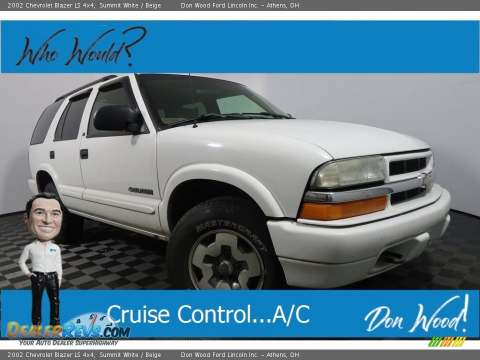 2002 Chevrolet Blazer LS 4x4 Summit White / Beige Photo #1