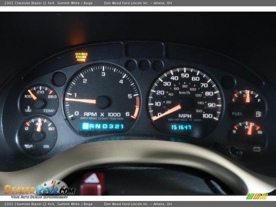 2002 Chevrolet Blazer LS 4x4 Summit White / Beige Photo #20