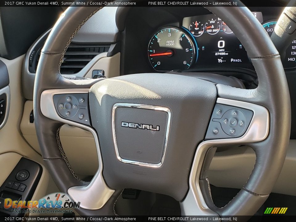2017 GMC Yukon Denali 4WD Summit White / Cocoa/­Dark Atmosphere Photo #26