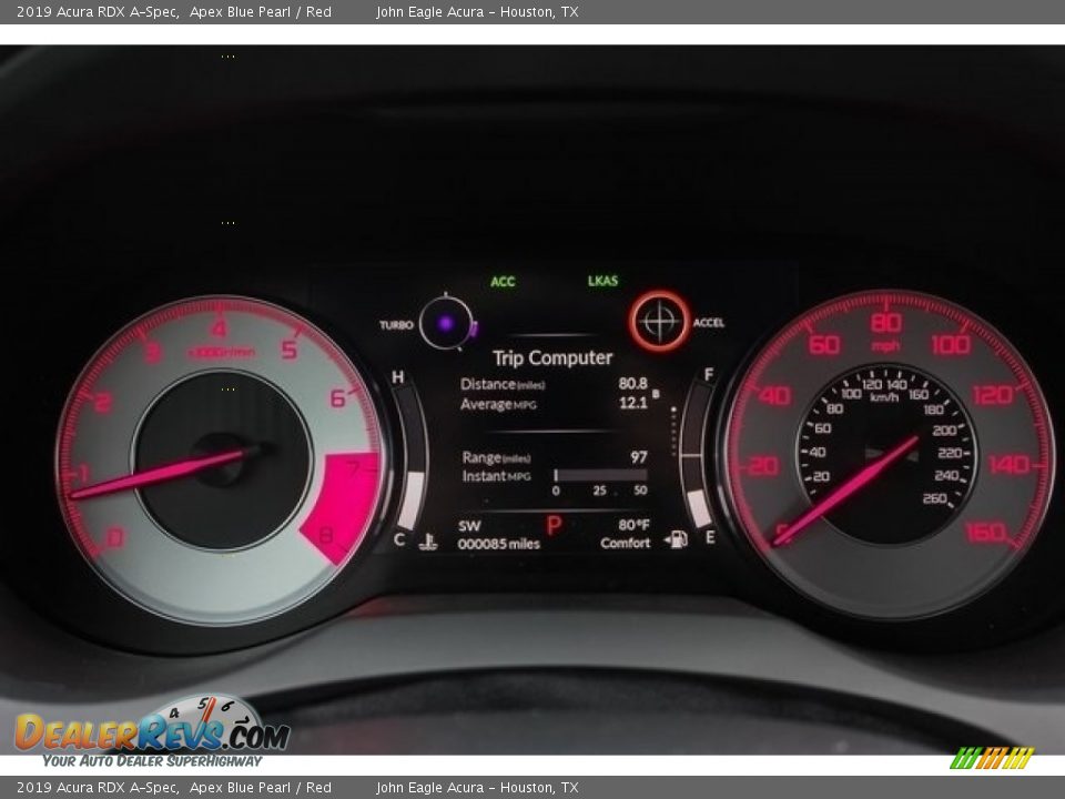 2019 Acura RDX A-Spec Apex Blue Pearl / Red Photo #36