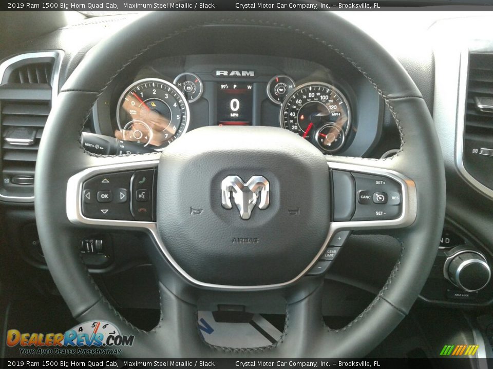 2019 Ram 1500 Big Horn Quad Cab Maximum Steel Metallic / Black Photo #14
