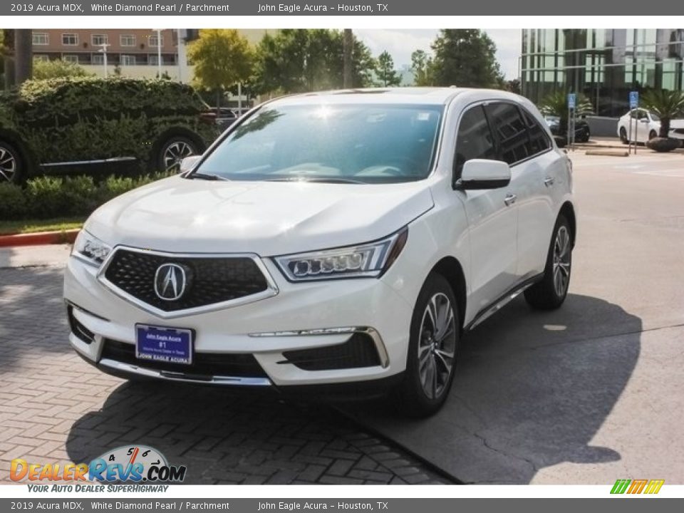 2019 Acura MDX White Diamond Pearl / Parchment Photo #3