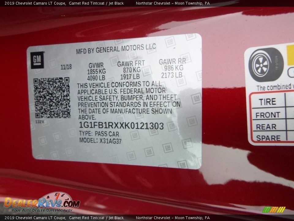 2019 Chevrolet Camaro LT Coupe Garnet Red Tintcoat / Jet Black Photo #15