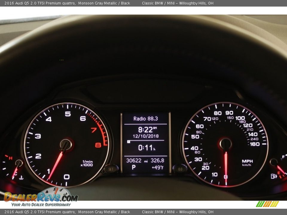 2016 Audi Q5 2.0 TFSI Premium quattro Monsoon Gray Metallic / Black Photo #8