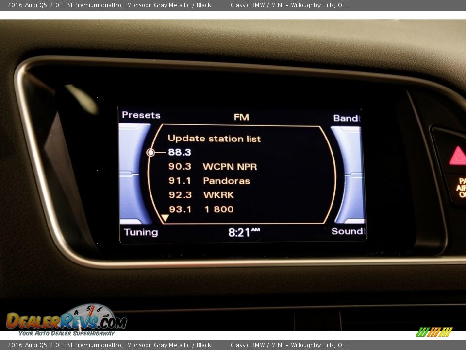 2016 Audi Q5 2.0 TFSI Premium quattro Monsoon Gray Metallic / Black Photo #10