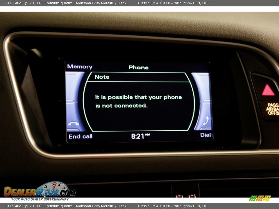 2016 Audi Q5 2.0 TFSI Premium quattro Monsoon Gray Metallic / Black Photo #11