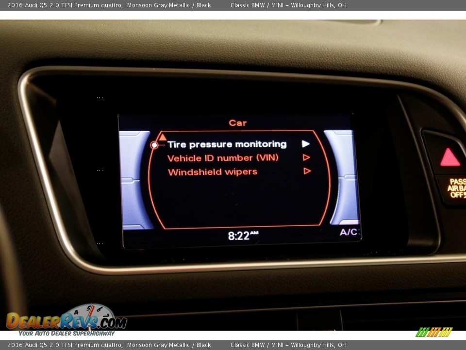 2016 Audi Q5 2.0 TFSI Premium quattro Monsoon Gray Metallic / Black Photo #13